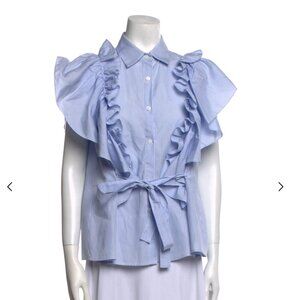 Blue ruffle shirt